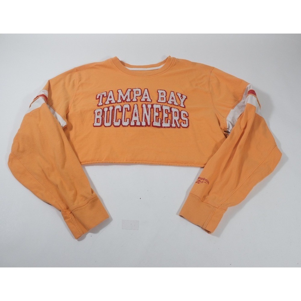 Reebok Shirt Womens 2XL Orange Tampa Bay Buccaneers Crop Top NFL Vintage Stripes